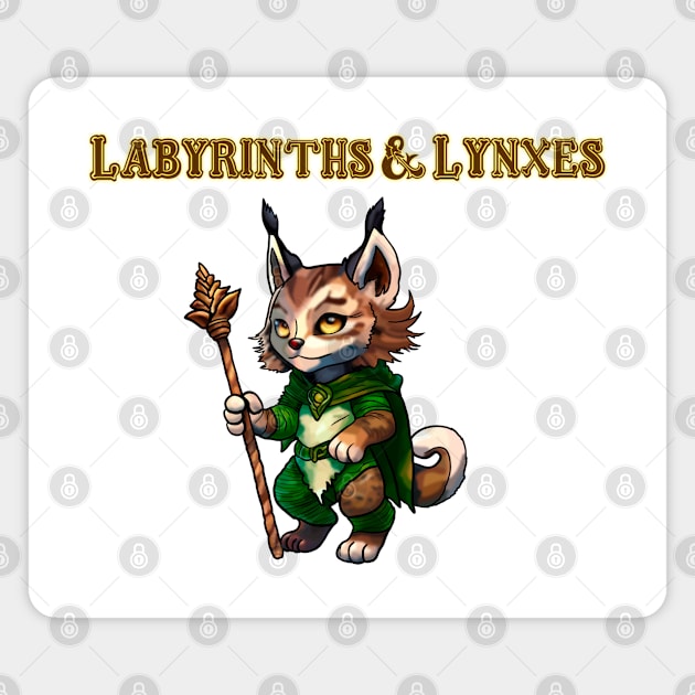 Labyrinths & Lynxes: The Wondering Druid Magnet by FallenClock